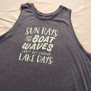 Home‎ Free Blue Gray Sleeveless Lake Day Tank Top Women’s 2X